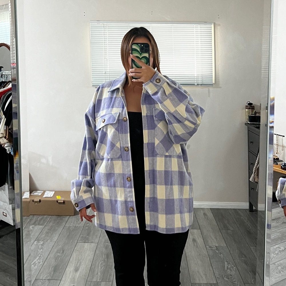 Oversized plaid jacket